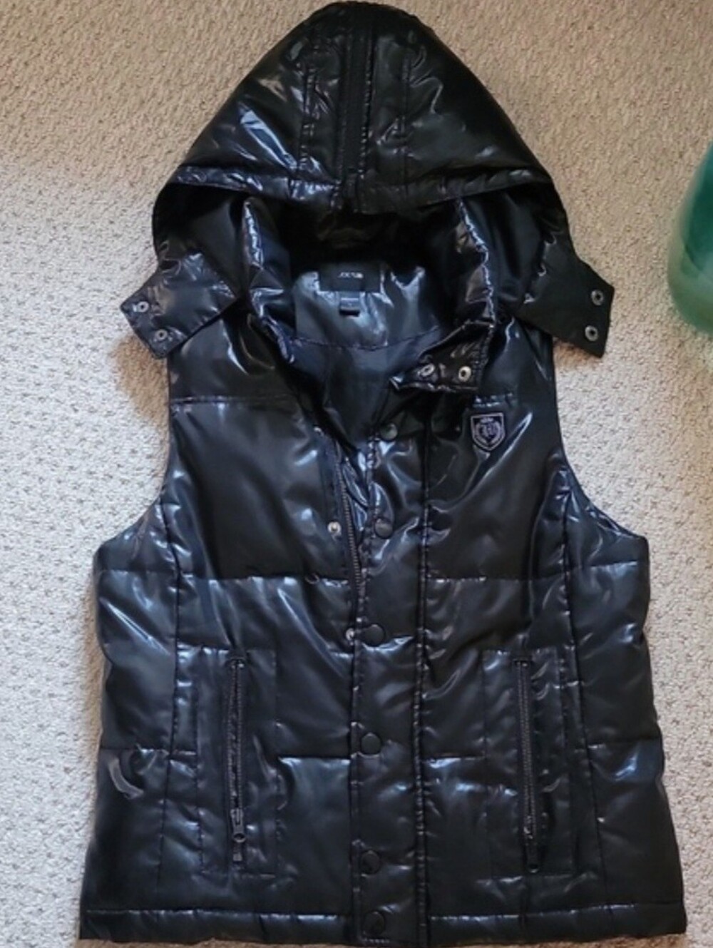 Joe's Jeans Black Quilted Hooded Puffer Vest